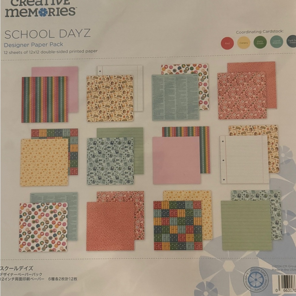 Creative Memories School Dayz Designer Paper Pack
